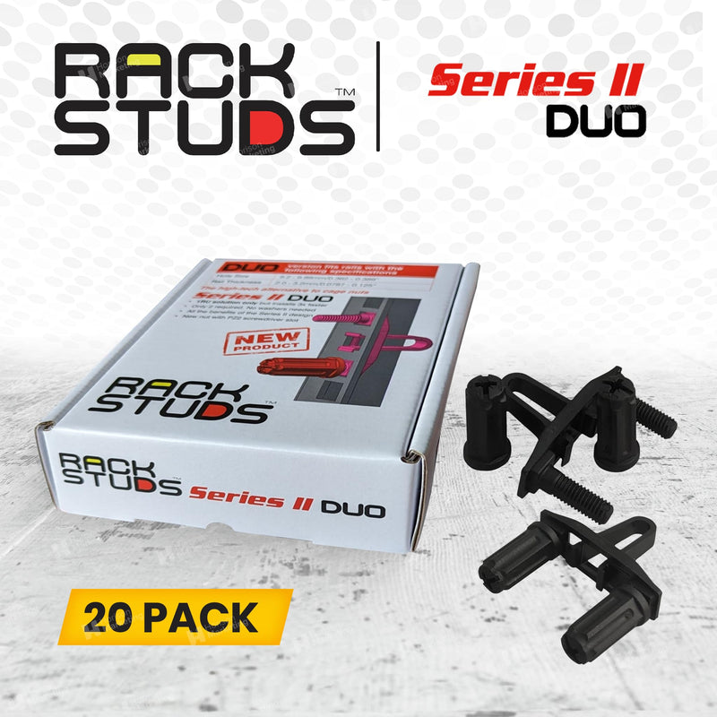 DUO20 1RU Series II Rack Mount Solution - Effortless Alternative to Traditional Rack Screws and Cage Nuts & Server Rack Screws Ideal for Server Hardware Setup - 20-Pack, Universal Version