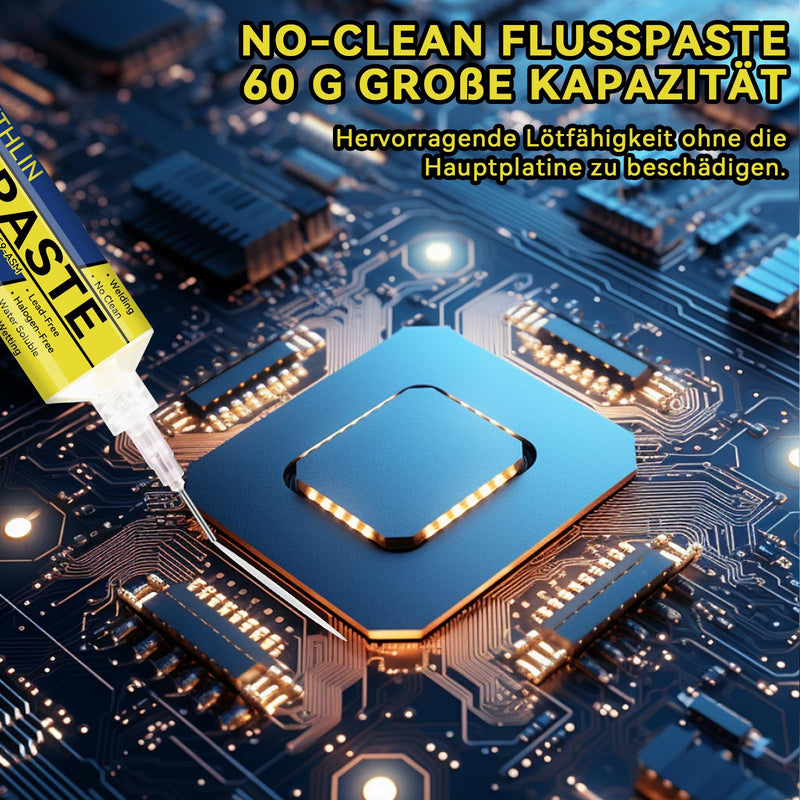 prowithlin Flux Soldering, 60 ml, Pack of 2 Soldering Paste with 2 Needles, 1 Pusher & 1 Syringe, 60 g No Clean Solder with Flux for BGA/IC/CPU/PCB/SMD 2 Pack