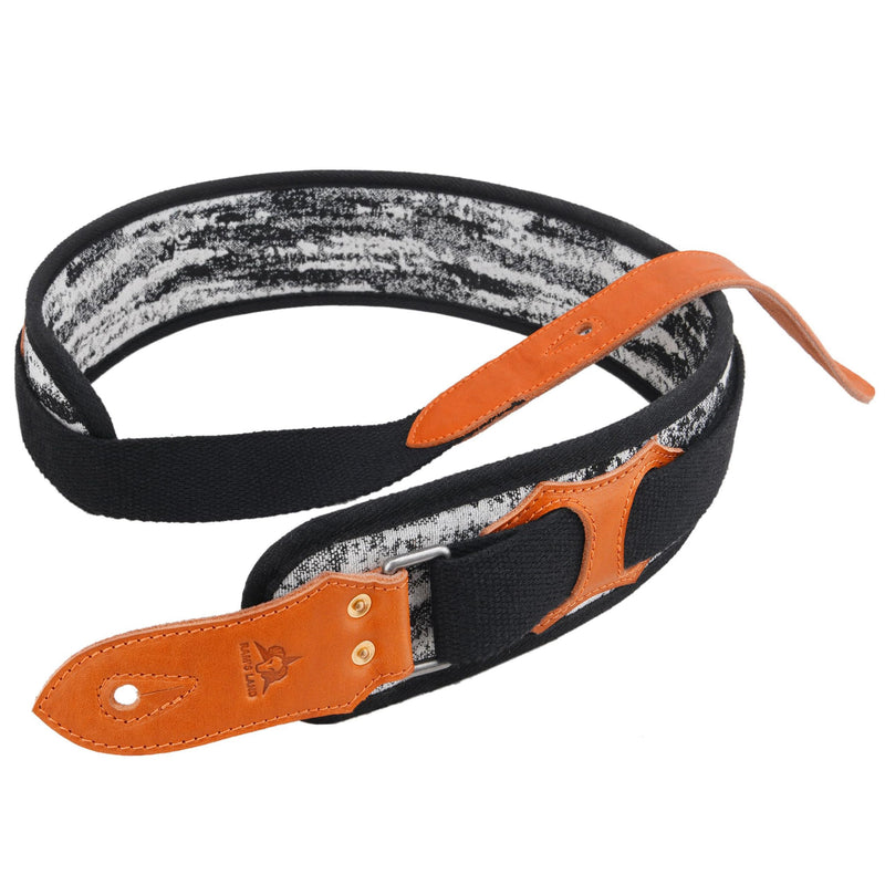 RAM'S LAND 3 inch Wide Leather Guitar Straps, Padded Guitar Strap for Electric, Acoustic, and Bass Guitar 009-fl