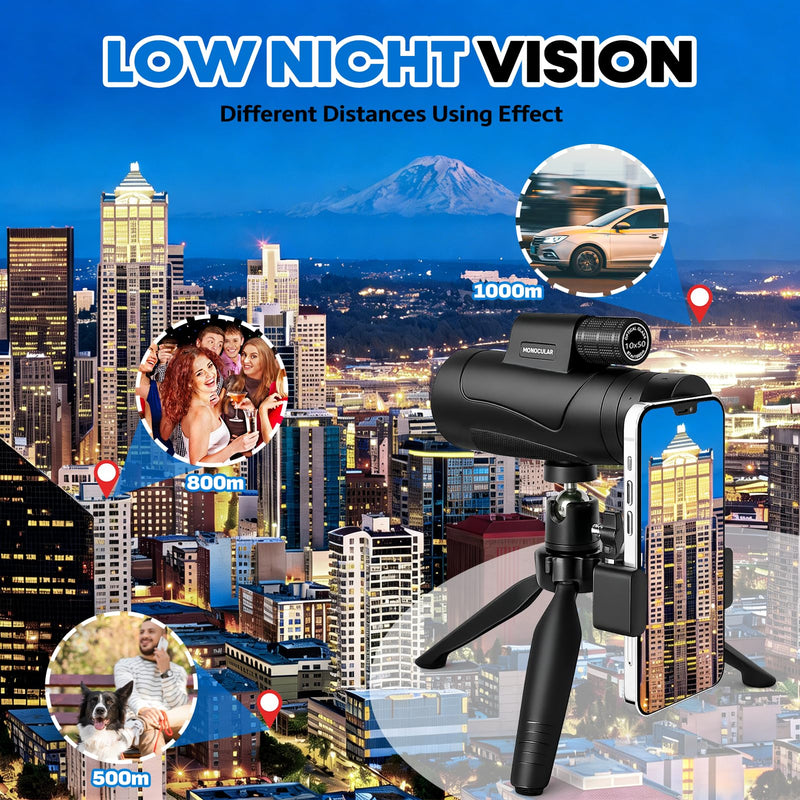 [AUSTRALIA] - Asacam® 80x100 Monocular Telescope High Powered for Smartphone HD Monoculars for Adults with Adapter/Tripod for Bird Watching Camping Hiking Traveling Outdoor Wildlife-2026 Update Premium Black 