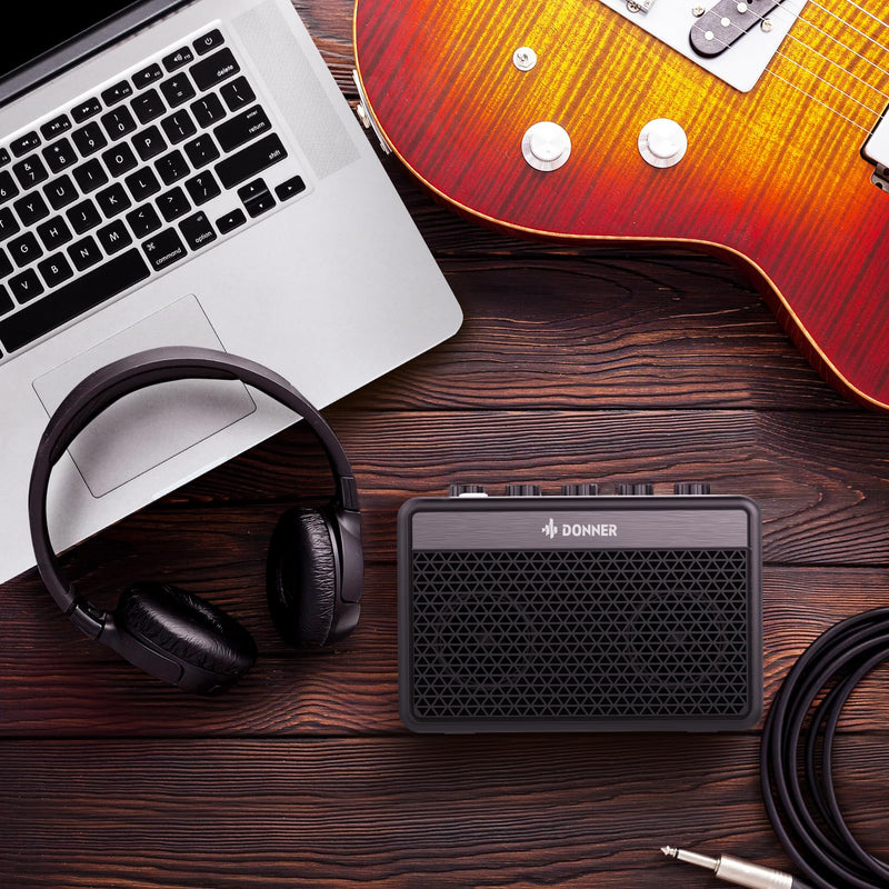Donner Mini Guitar Amp Small Electric Amplifier 5W Portable, Practice Guitar Combo Amp DA-10 Black