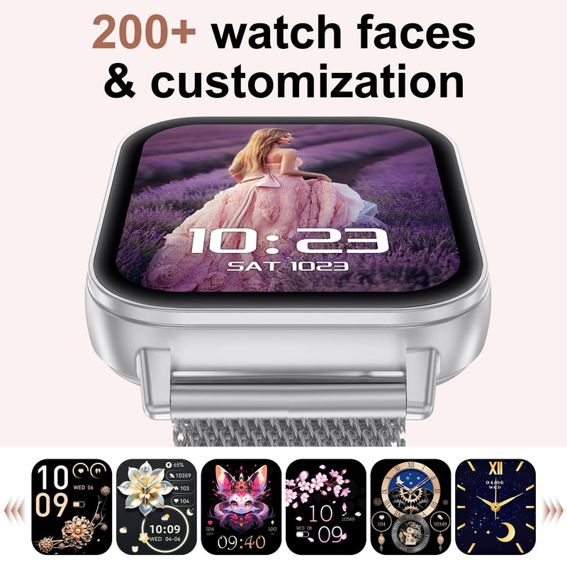 Smart Watches for Women, 1000mAh Battery lasts 20 days, 1.85" Smart Watch (Answer/Make Calls) Heart Rate/Sleep Monitoring, Activity Trackers 130+ Sports Modes, IP68 Fitness Watch for iOS Android