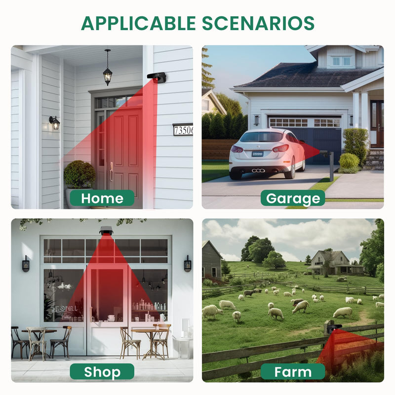 Driveway Alarm, BITIWEND Driveway Alarms Wireless Outside Weatherproof Motion Sensor&Detector, 600 FT Long Range Security Alert System-Monitor&Protect Outdoor/Indoor Property - 1 Receiver & 2 Sensors