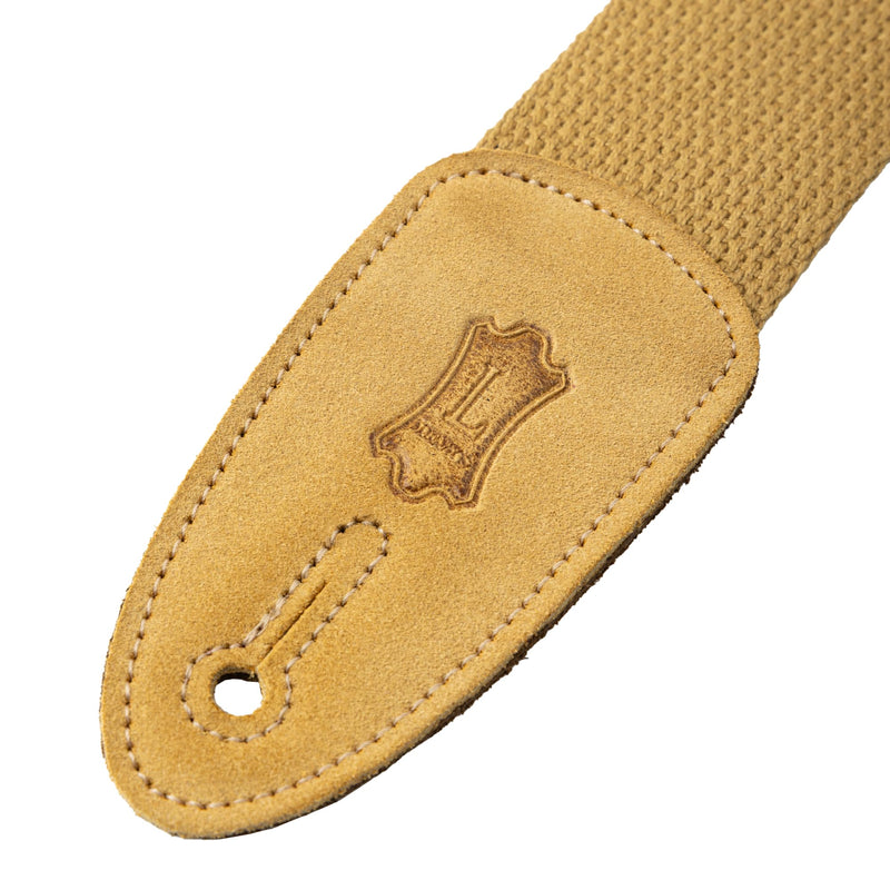 Levy's Leathers MC8-TAN 2" cotton guitar strap with suede ends and tri-glide adjustment. Adjustable to 58"; Tan 0