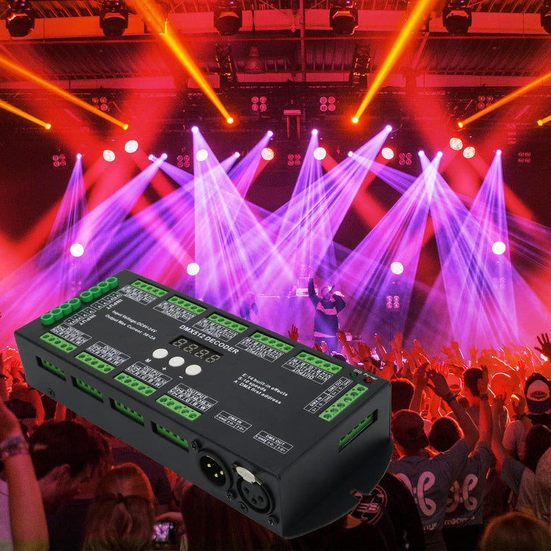 [AUSTRALIA] - 36 Channel DMX Decoder,72A RGBW led light dmx controller Digital Display DMX512 Dimmer DC9V-24V 8 Bit 2A/CH 36 channel with display 