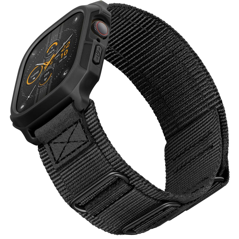 Bundle of the Rugged Nylon Velcro Apple Watch Band (Gray+Black)
