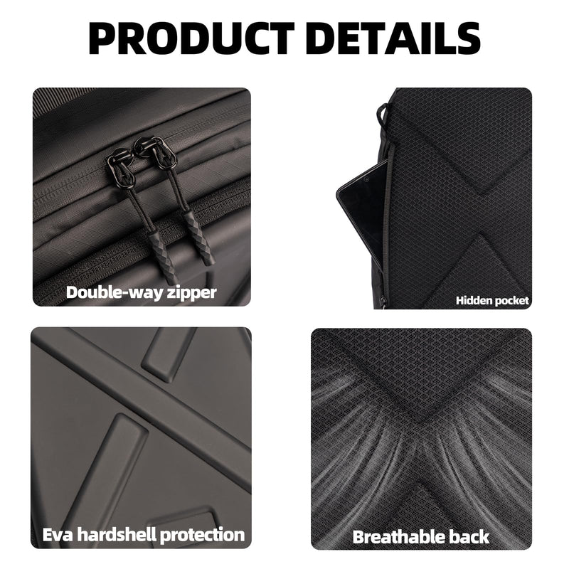 Camera Hard Shell Case Crossbody Camera Sling Bag Small Waterproof Photography Bag for Mirrorless and DSLR Cameras Black