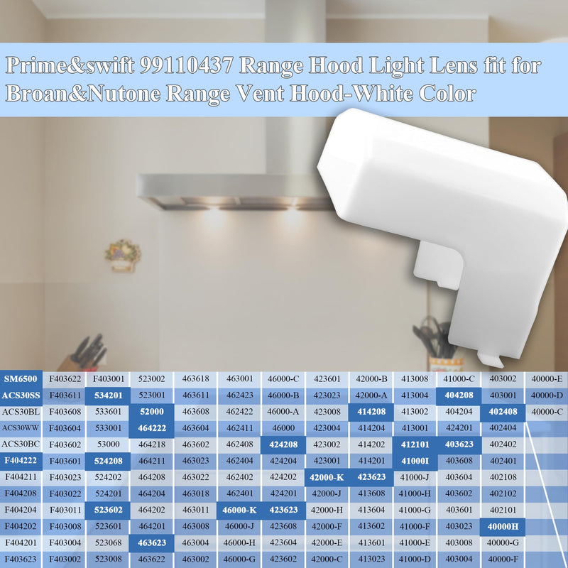 [AUSTRALIA] - 99110437 Range Hood Light Cover fit for Broan Nutone 41000 40000 42000 45000 BP43 S99110437 99110437 fit for Broan Range Hood Light Cover prime&swift 