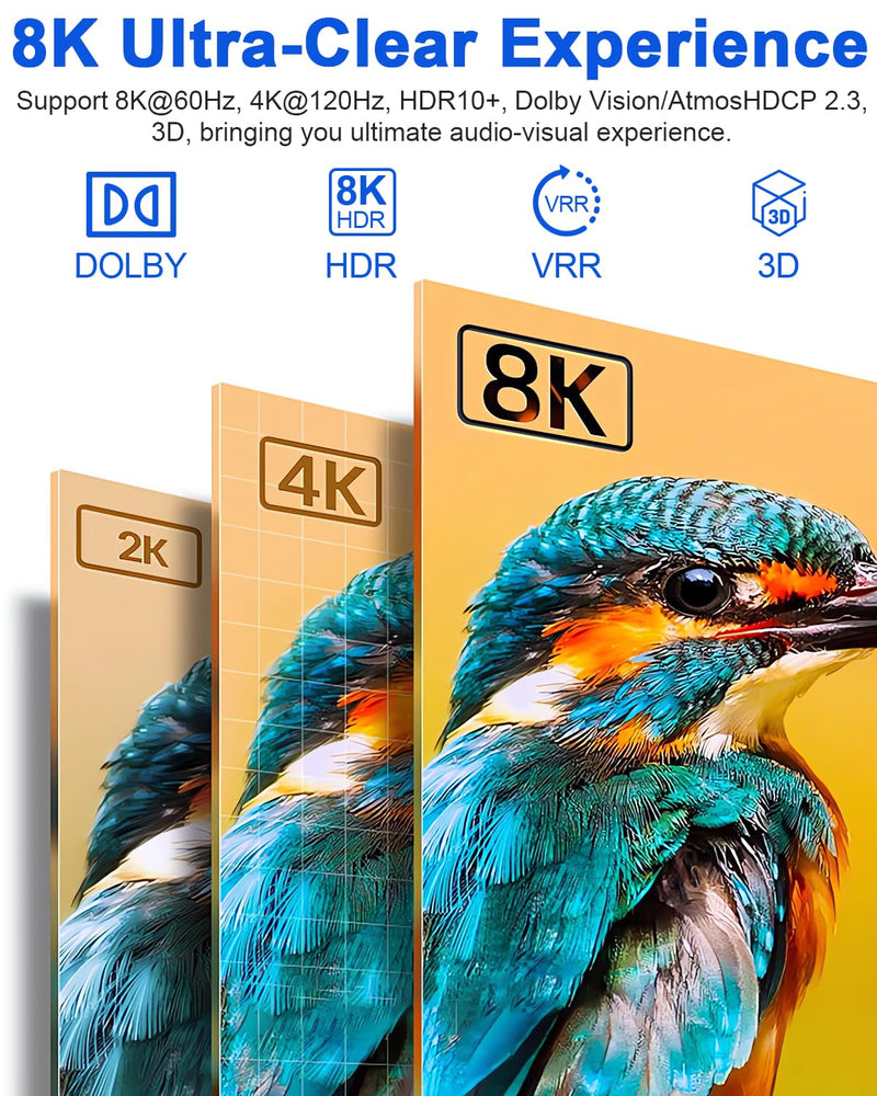 [AUSTRALIA] - New Upgrade 8K HDMI Switch 5 in 1 Out, Hdmi Splitter with Remote 5 Port Switcher Selector Box Support 3D//HDR/HDCP2.3, HDMI 2.1 Switch Box Compatible with PS 5/4/3 Xbox Switch DVD Player TV PC 