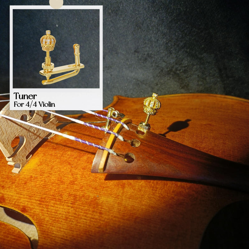 Handmade Creative Violin Fine Tuning Violin Tuners Violin Screw Violin String Adjusters for 3/4 4/4 Violins (1GOLDEN) 01-Golden Crown