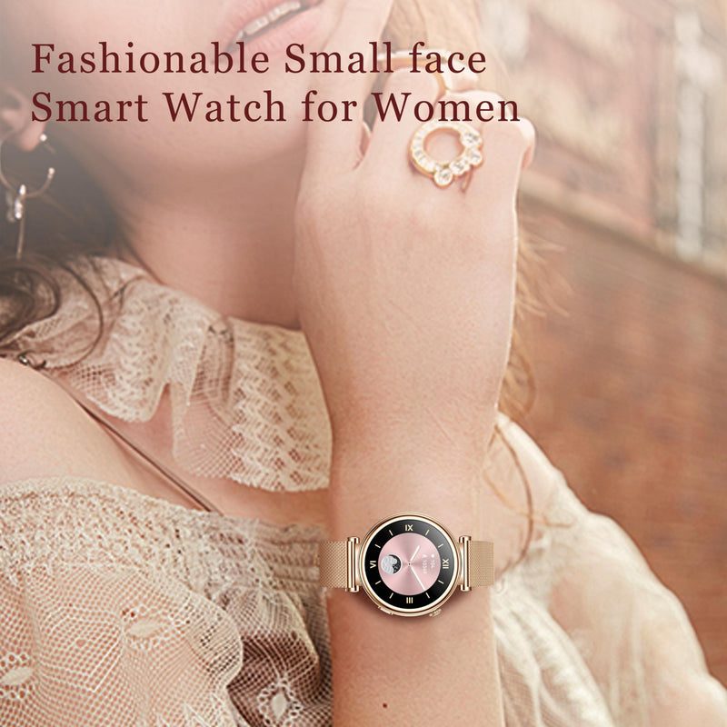 Smart Watches for Women,1.83"&1.27" HD Watch with Calls and Messages/Heart Rate/Sleep/Female Cycle,Fitness Tracker Smartwatch for Android/iOS Compatible,Rose Gold & Gold