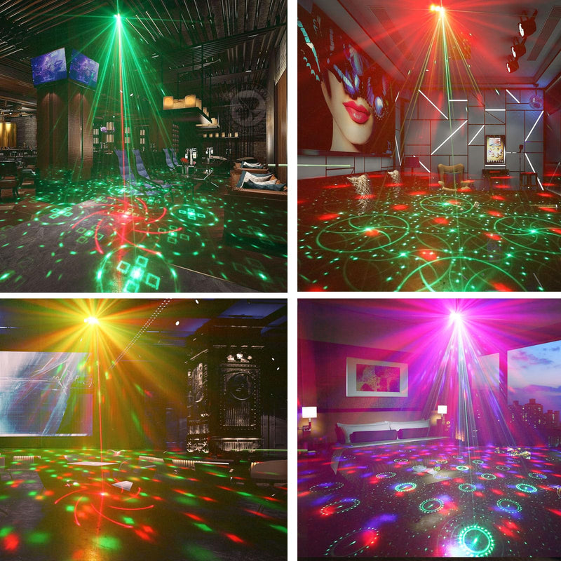 Wuzstar 7 Lens Disco Ball Lights,USB Powered RGBW DJ Strobe Lighting Sound Activated,Laser Party Light Indoor Outdoor for Xmas Club Bar Parties Holiday Christmas Home Decoration