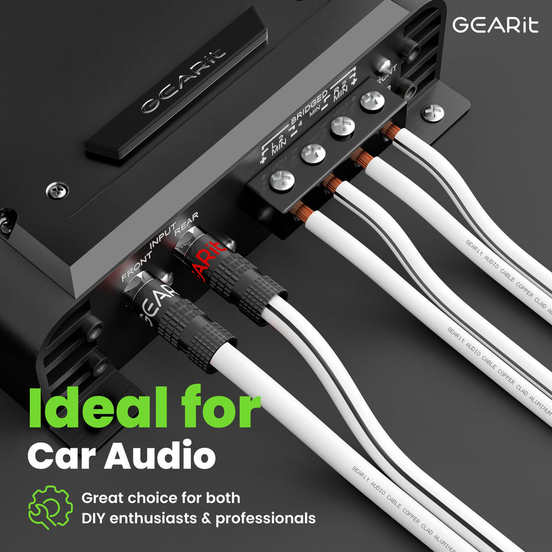 14AWG Speaker Wire, GearIT Pro Series 14 AWG Gauge Speaker Wire Cable (50 Feet / 15.24 Meters) Great Use for Home Theater Speakers and Car Speakers White 50 Feet