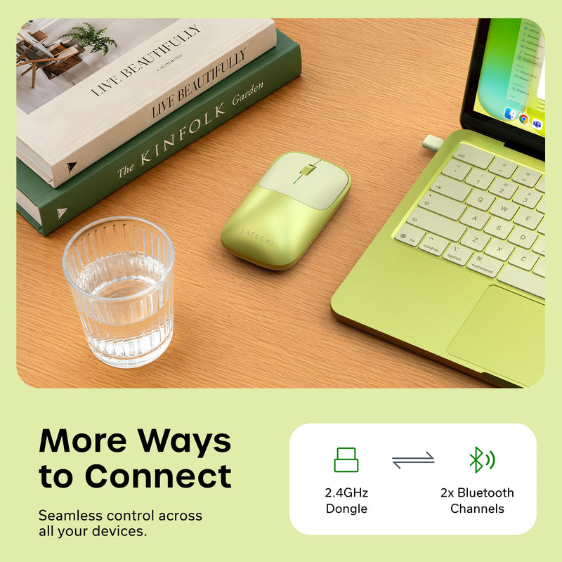 Satechi 6-in-2 USB-C Snap Hub, Slim EX Wireless Mouse for MacBook Neo - Citrus