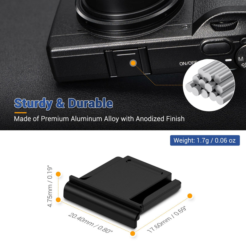 [AUSTRALIA] - JJC GR IV Hot Shoe Cover Cap for Ricoh GR4 GRIV HDF Monochrome Digital Camera, Aluminum Alloy Shoe Mount Protector with Silicone Pad, Replaces Ricoh GK-2, Anti-Scratches & Dustproof-Black Black 