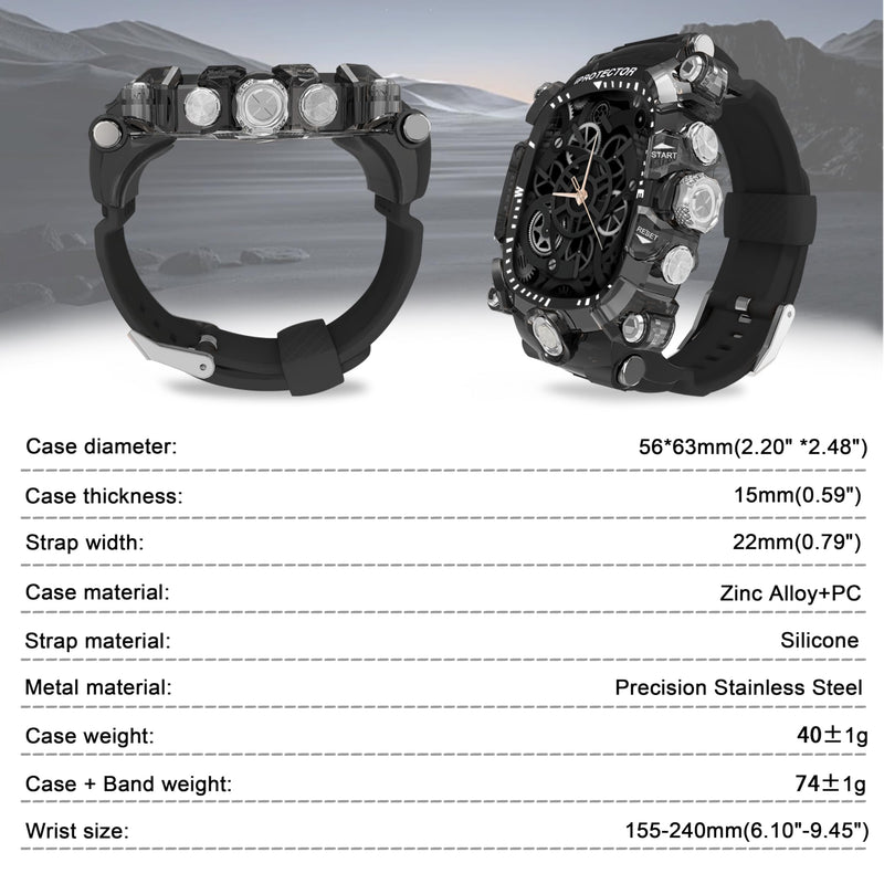 Case compatible with Apple Watch Series 10/11 46mm Bands for Men, iG3200 High End Sport Wristband with Case Protector for iWatch 10/11 46mm, Stylish Gift for Husband Boyfriend (Black)