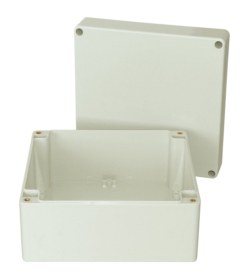 Blanko Modular Enclosure, Universal Housing Made of ABS Plastic with Lid, Multi-Purpose Housing with Mounting Points for Circuit Boards, IP 65 Protection Class, L x W x H 160 x 160 x 90 mm, Light Grey 160*160*90 mm