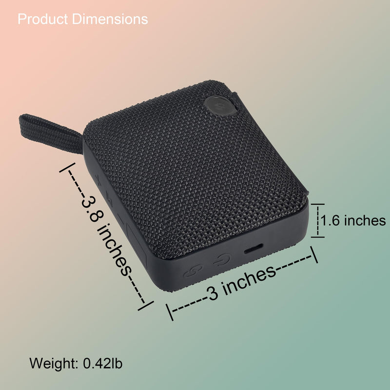 [AUSTRALIA] - BP26 Portable Mini Bluetooth Speaker with FM Radio, IP68 waterproof and dustproof, 5 hours of playtime, TWS Pairing, Bluetooth 5.3, Ultra-Portable speaker for home, outdoor and travel (Black) 