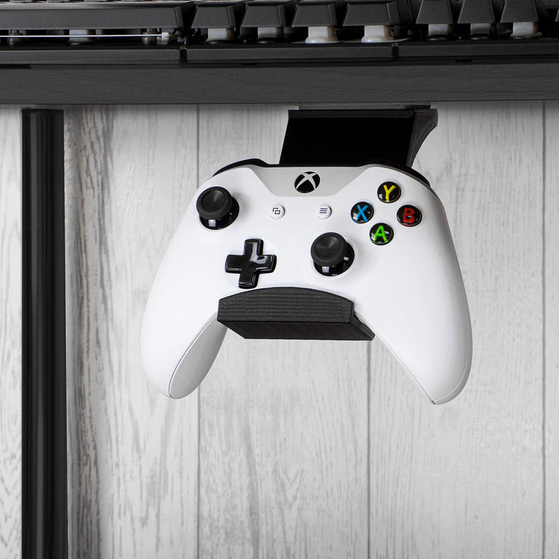Gamepad Under The Desk Mount Holder Hanger for Xbox One, Switch, PS4, PC, Steam, Steelseries & Most Game Controllers, No Screws, VHB Tape, by Brainwavz (Black, Improved Adheasion Nov2019) Black