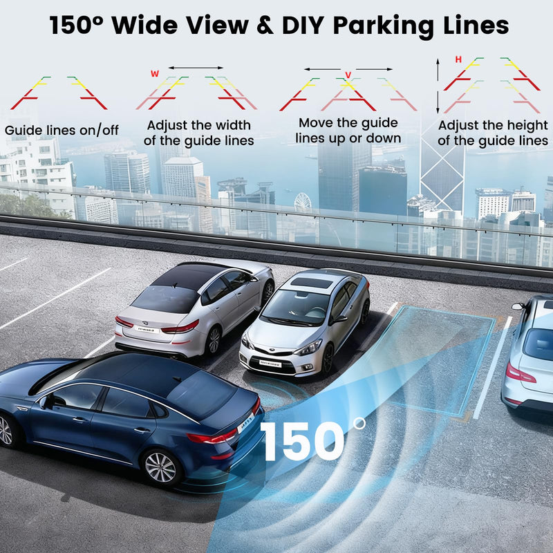 1080P HD 5-Inch Wireless Backup Camera for Cars | 15-Min Install, No Drill Plug & Play Monitor, Stable Signal Waterproof IR Night Vision Rear View Camera for SUV, Pickup, Van