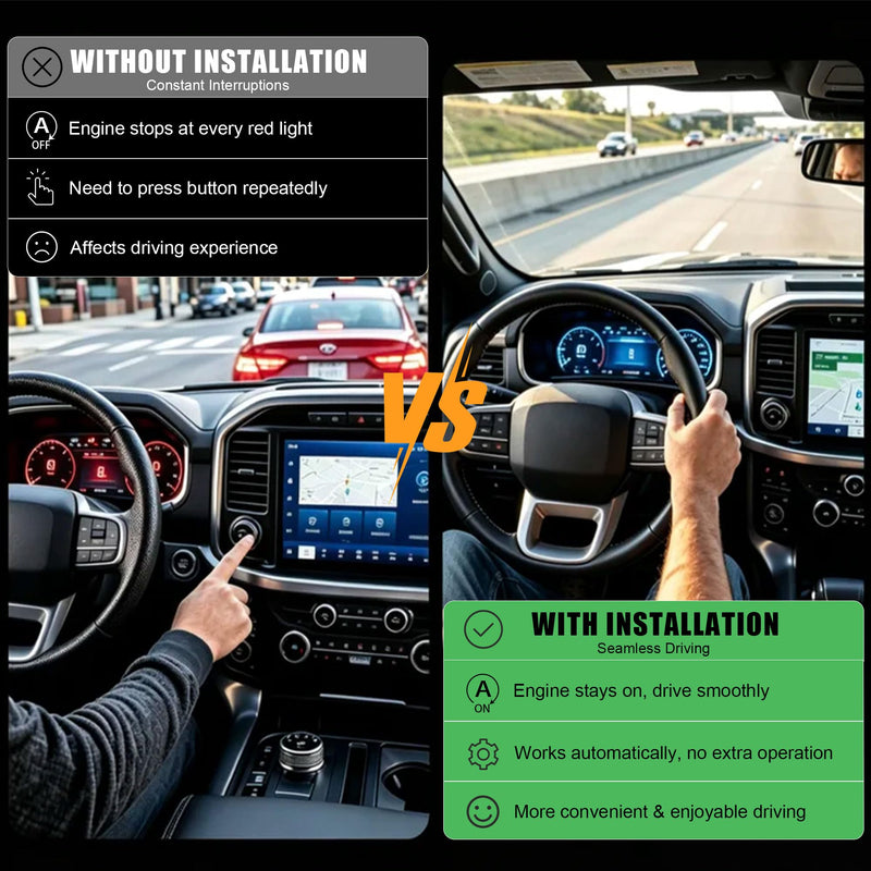 Auto Start Stop Eliminator for F150 2015-2020 Plug Play Ford Accessories | Easy-Install Autostop Device, A-Off Start Stop System black-1 2015-2020 Ford F-150