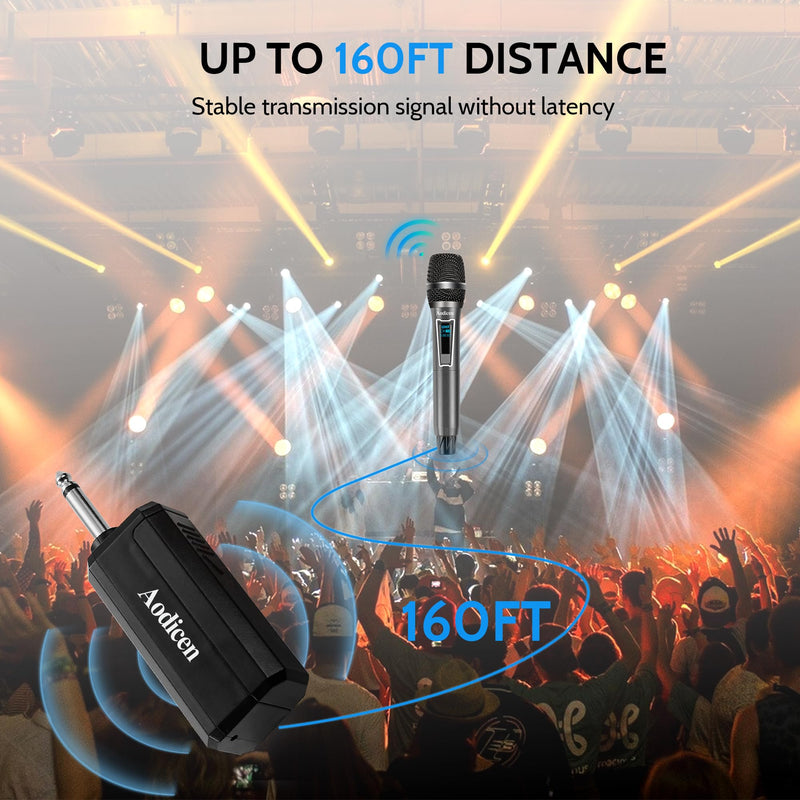 Wireless Karaoke Microphone - Plug & Play Handheld Mic System with Receiver for Smart TV, Singing, Parties (Black, 2 Mic) Black