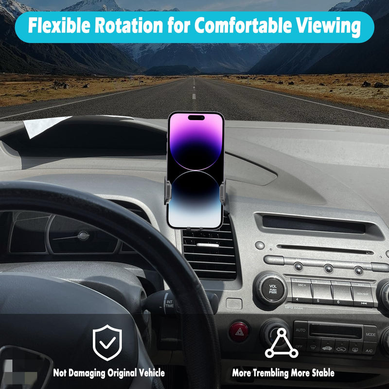 Car Phone Holder Fits for Honda Civic 2006-2011 Accessories,Thick Cases Friendly,Cell Phone Mount for 4.7-7 in Phones,360 Degree Rotation,Easy to Install
