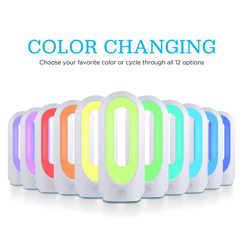[AUSTRALIA] - Enbrighten Color Changing LED Lamp, Modern Night, Dimmable Whites & Vibrant RBG Colors, Dorm Essentials, Ideal for Home Office, Gaming, Bedroom, Kids Room, Reading Light, 49632, Plastic, White 