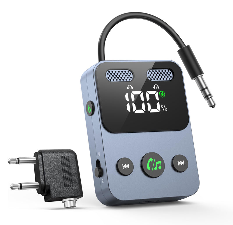 [AUSTRALIA] - Bluetooth 5.3 Transmitter Receiver, 2-in-1 Adapter for Airplane, Bluetooth Transmitter for 3.5mm Aux Jacks Headphone, TV, Home Stereo, Speakers, Headphone, Car, Dual Connection 
