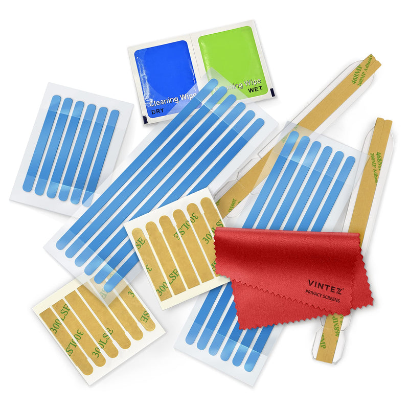 Privacy Screen Adhesive Tabs and Strips for Computer Monitors and Laptops - Replacement kit