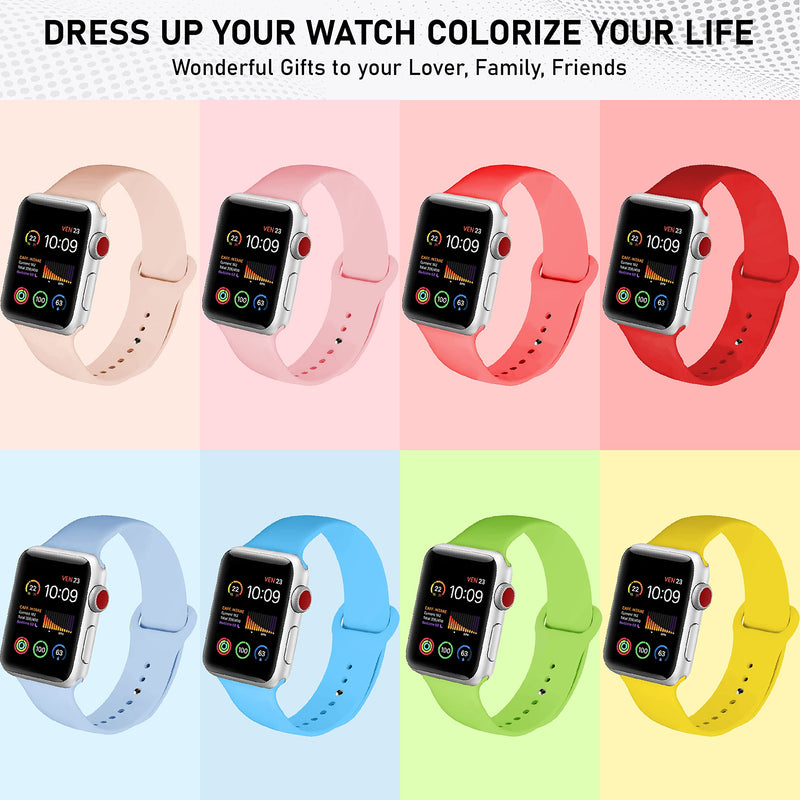 IceSword Sport Band For Apple Watch Bands 41mm 40mm 38mm, Soft Silicone Sport Wristbands Replacement Strap with Classic Clasp Cute iWatch Series SE 8 7 6 5 4 3 2 1 Women Men 38/40/41mm Purple