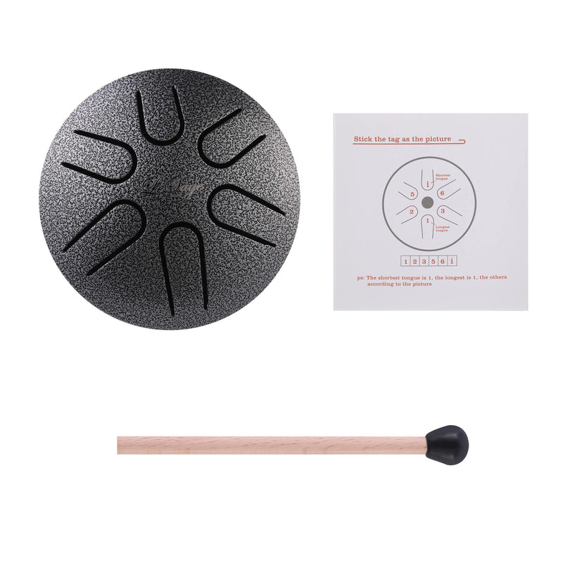 LeSage Steel Tongue Drum 3 inch 6 note Mini Handpan Drum for Adults Set Percussion Instrument for Meditation Yoga Chakra Sound healing Drum Silver 3 in 6 note