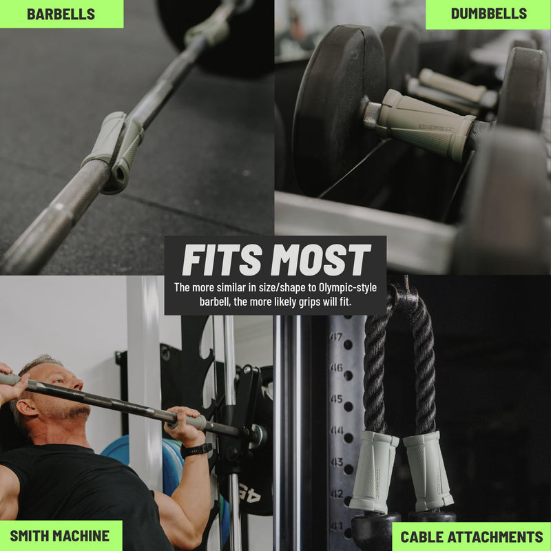 [AUSTRALIA] - N-Gage Grips – Patented Angled Barbell Thick Grips for Joint Support & Muscle Activation – Ergonomic Bar Attachments for Strength Training - Gym Accessories Manufactured in the USA (1 Pair) EZ (The Smaller Grips) 