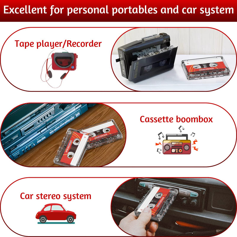 [AUSTRALIA] - Blank Audio Cassette Tape - 90 Minutes Recording Time - Low Noise and High Output - Dictation, MP3 Recording to Blank Tape - Pack of 5 