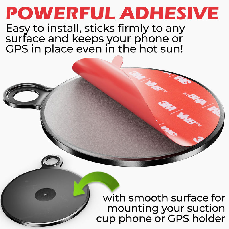 Dashboard Pad Mounting Disk for Suction Cup - 3M Phone Car Mount Adhesive Replacement Pad - Ultra Sticky Adhesive Disc for Dash Cam, Fit for Garmin, Tomtom GPS & iOttie Car Mount - 75mm 3-Pack