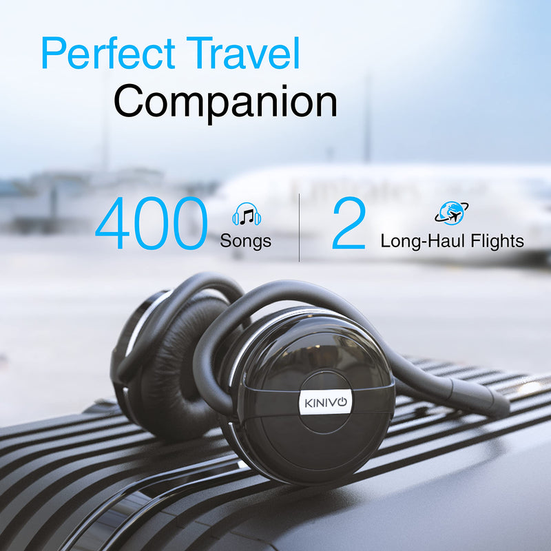 Kinivo BTH240 Bluetooth Headphones On-Ear, Wireless Music, Calling, Mic | Sports Running Headphones (Hands-Free Calling, Built-in Mic, Foldable, Travel Bag) Bluetooth Headset for running gym workout