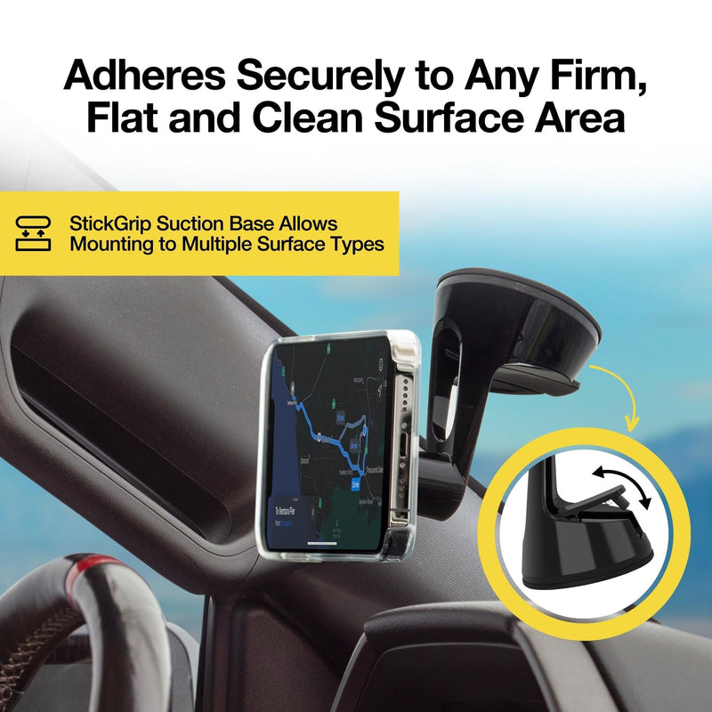 Scosche MP2WD-XTSP MagicMount Pro2 Magnetic Car Phone Holder - Ultimate Magnetic Car Mount for Windshield or Dashboard with Suction Cup - Compatible with MagSafe, iPhones, Galaxy, Pixel & Smartphones 1 Pack Window / Dash Suction
