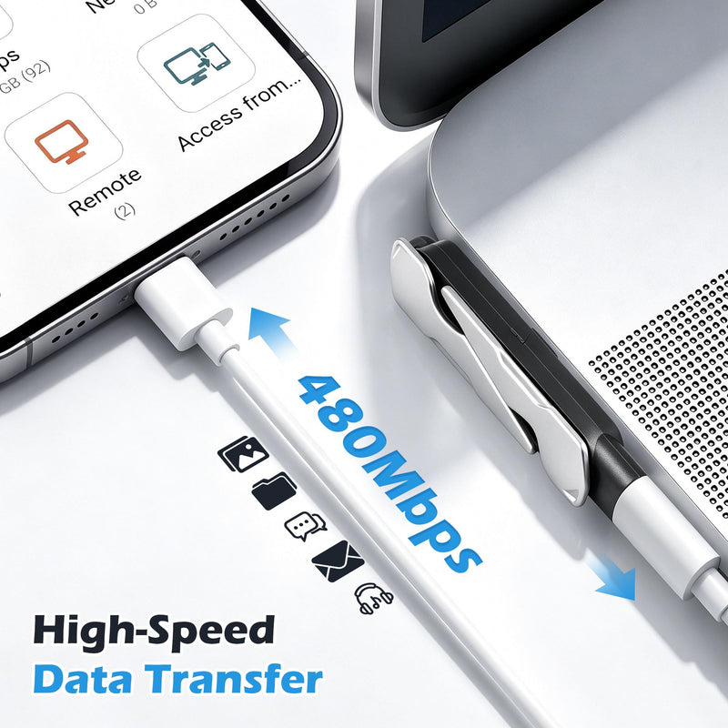 Aolcev 2Pack USB C Extender USB to USB C Adapter with Invisible Holder 240W Male to Female Adapter Extender 360° Adjustable Stand USB Type C Extender for iPhone 17 16 Pro 15 Pro Max MacBook Black