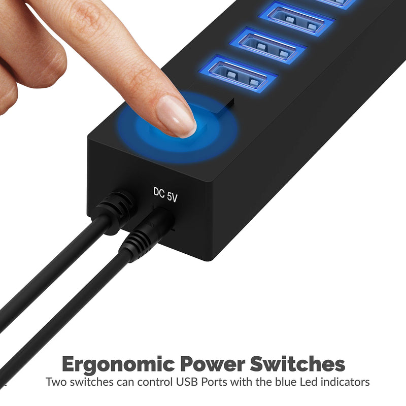 SABRENT USB 2.0 to Serial (9 Pin) DB 9 RS 232 Converter Cable, Prolific Chipset, HEXNUTS,+13 Port High Speed USB 2.0 Hub with Power Adapter and 2 Control Switches
