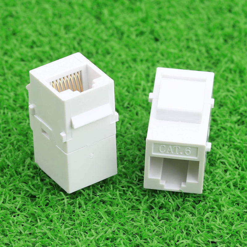 50Pcs/100Pcs CAT6 RJ45 Cable Connector 8P8C Straight Through Network Module Keystone Female to Female Extension Adapter for Plate Outlet Panel (100Pcs)