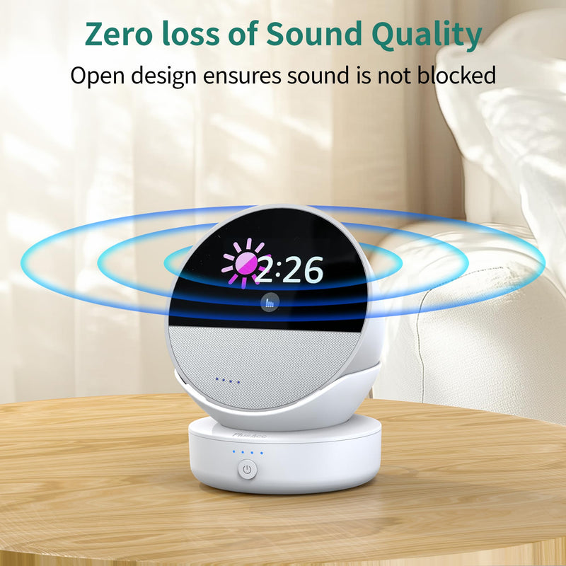 PlusAcc Battery Base for Spot - 5000mAh Portable Charger Stand with 8 Hours Sound Playback Playtime with USB-C Output Port, Charging Dock Accessories for iPhone and Spot (Not Include Spot)(White) White