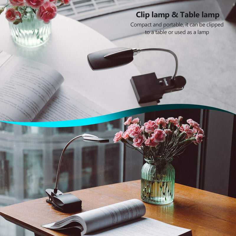 USB and Battery Powered Desk Keyboard Light - Daffodil ULT300 - Table/Headboard Clamp and Flexible Gooseneck with 28 LED Beads in 3 Brightness Levels for Easy Reading