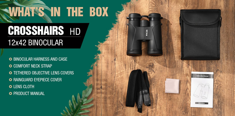 Binoculars for Adults, 12x42 Waterproof and Durable Binoculars with Multi-coated Optics and Protective Rubber Armor, Lightweight Binocular for Bird Watching, Outdoor Sports, Hunting, Travel