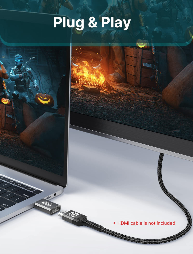 JSAUX 4K DisplayPort to HDMI Adapter, DP PC to HDMI Monitor Converter Video UHD 2K@120Hz,4K@30 DP to HDTV Male to Female Uni-Directional Adapter Compatible for Dell, Lenovo, HP,GPU, AMD -Grey 1Pack Grey