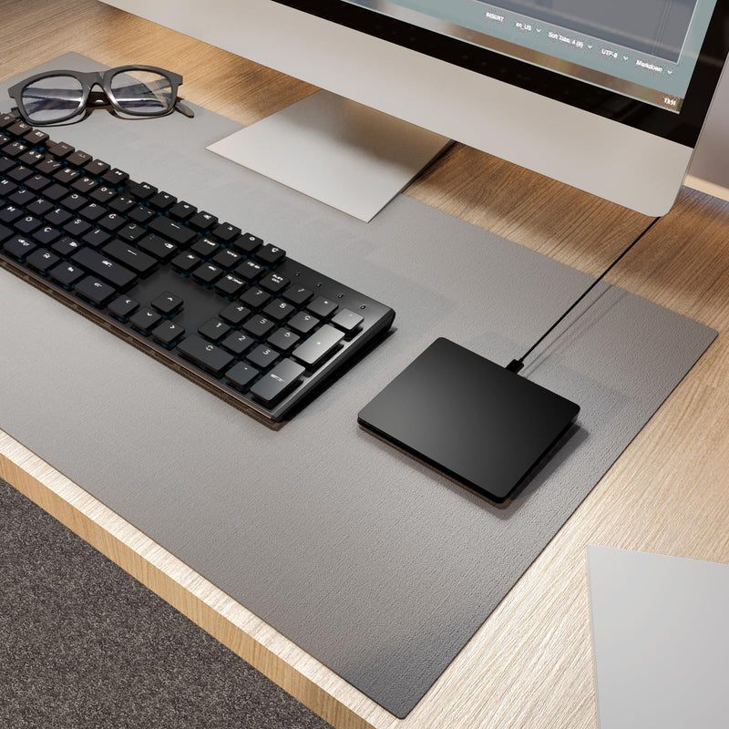 Doohoeek Ultra-Slim Aluminum Wired Touchpad, Large Touch pad with Glide Surface for Windows 10/11, Portable Trackpad with USB-C Nylon Cable for Laptop/Desktop