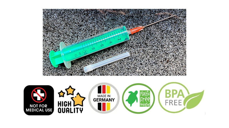 Set of Laboratory Syringes Liquid Syringe Hobby Syringe with Blunt Needle Various Sizes for E-Liquid Aroma Hobby and Home Work (Set 1 x 10 ml) Set 1x 10ml
