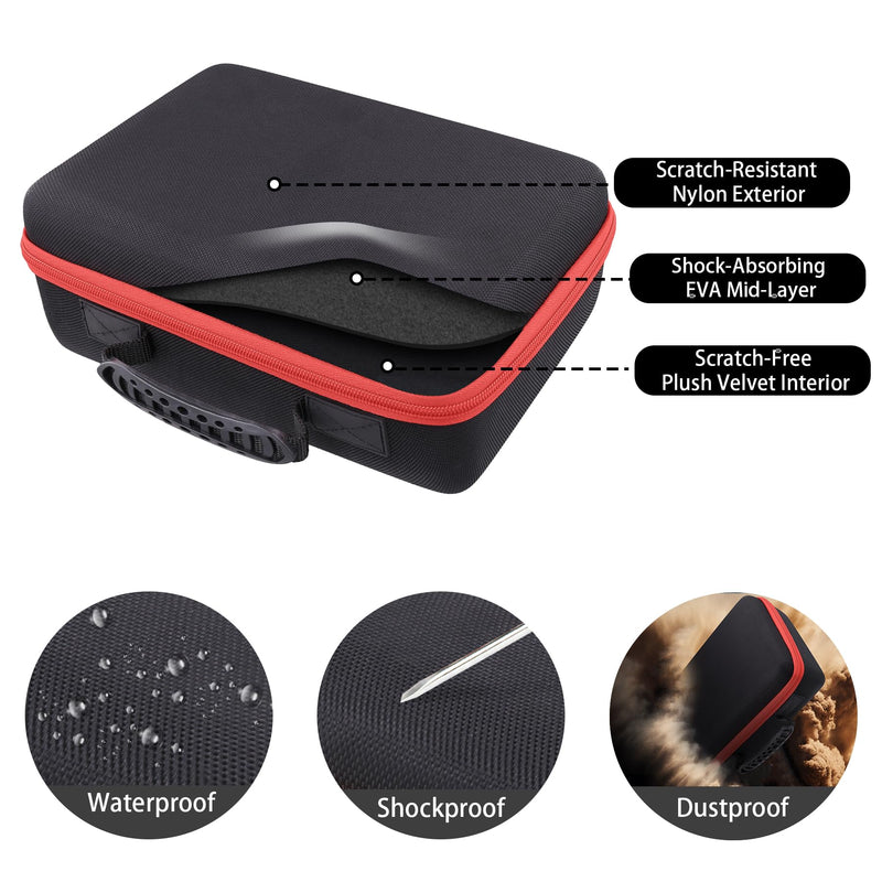 [AUSTRALIA] - Protection Storage Case Compatible with NOCO Boost GB70 / X GBX75 UltraSafe Jump Starter Lithium Battery Booster Pack and Accessories（Black Case + Red Zipper）-Flaxune 