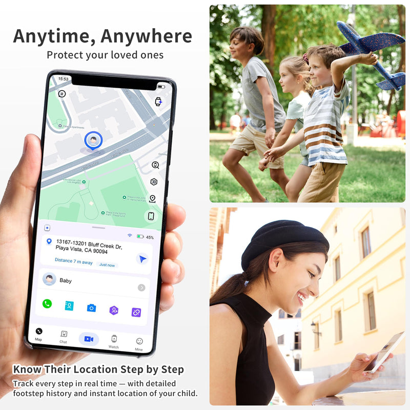 4G Kids Smart Watch Boys with GPS Tracker Phone/Video Call Alarm SOS Camera Pedometer Stopwatch Caculator Flashlight GPS Watch for Kids Age 5-12