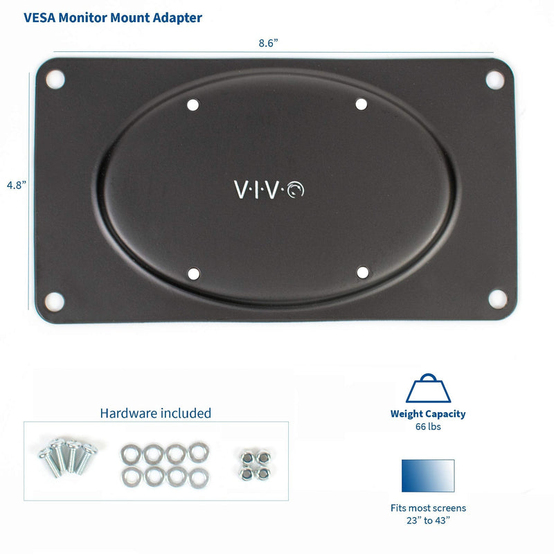 VIVO Steel VESA Monitor Mount Adapter Plate for Monitor Screens up to 43 inches, Conversion Kit for VESA 200x100, MOUNT-AD2X1
