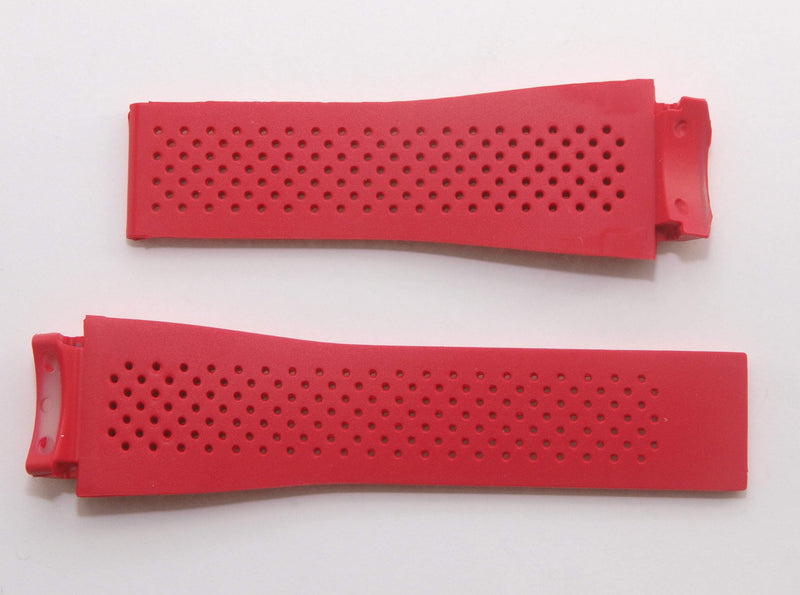 Watchstrapworld TH-CON-05-0003 - Red silicone rubber watch band compatible with TAG Heuer Connected 46 smart watch, model no. SAR8A80